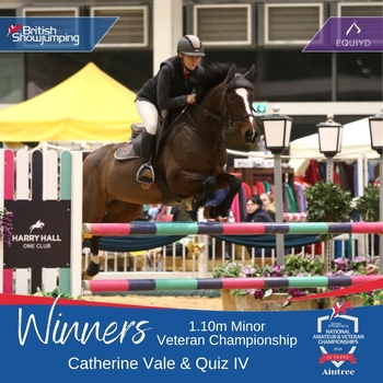 Catherine Vale is crowned British Showjumping National Minor Veterans Champion after securing victory from the front on Quiz IV